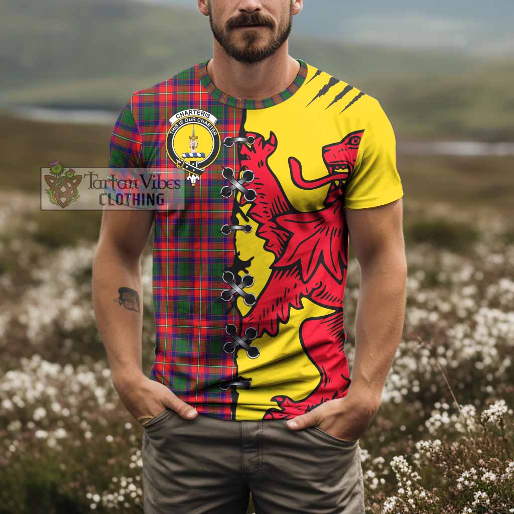 Charteris Tartan Family Crest T-shirt Lion Rampant Honor - Tartan Vibes Clothing