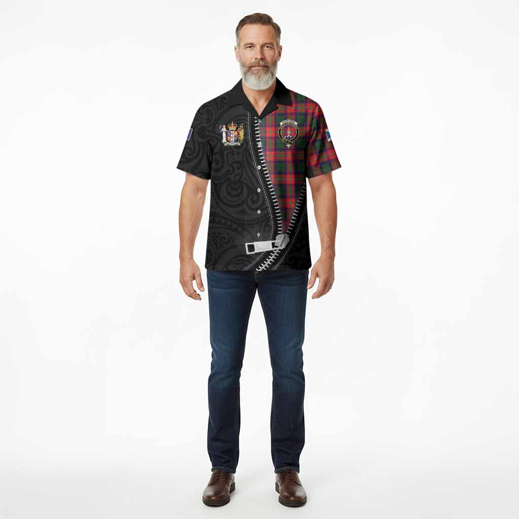 Charteris Tartan Hawaiian Shirt New Zealand Pattern Unique Zipper Stylized