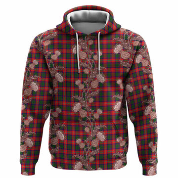 Charteris Tartan Hoodie Seamless Scottish Thistle Flowers