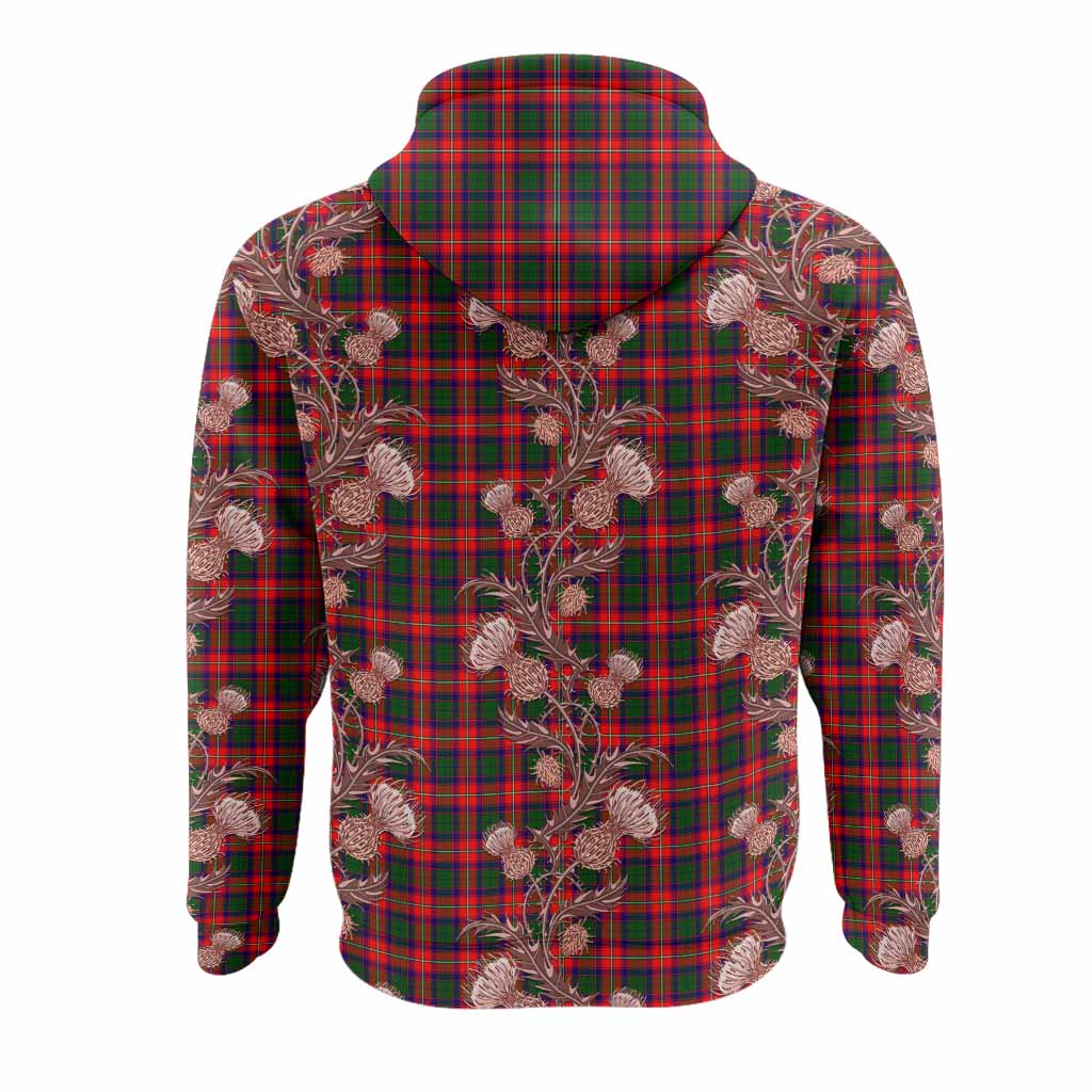 Charteris Tartan Hoodie Seamless Scottish Thistle Flowers