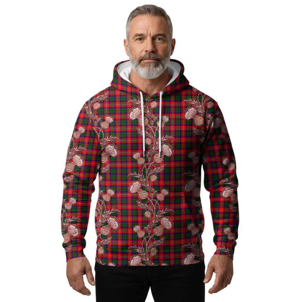 Charteris Tartan Hoodie Seamless Scottish Thistle Flowers