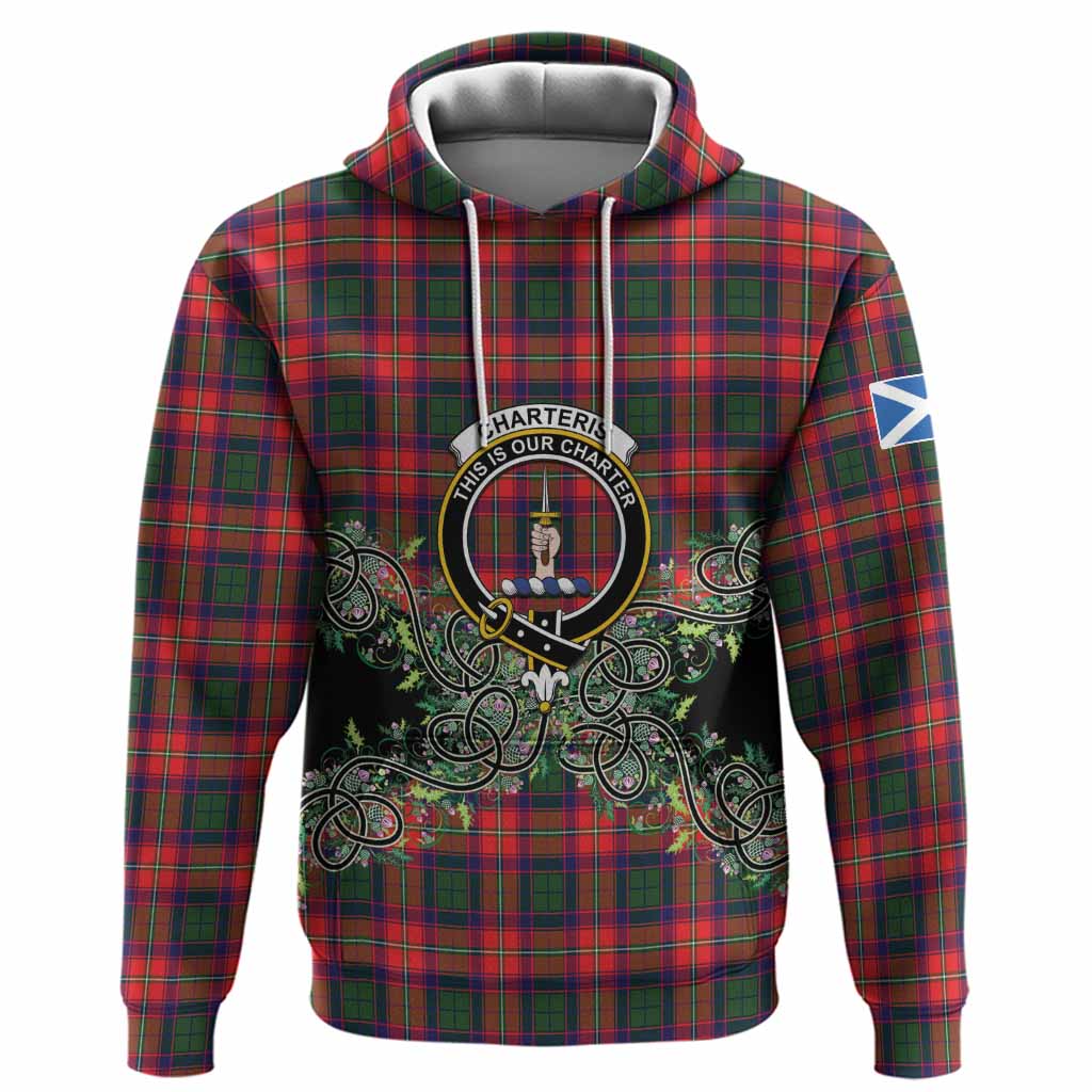 Charteris Tartan Hoodie Thistle Scottish Spirit