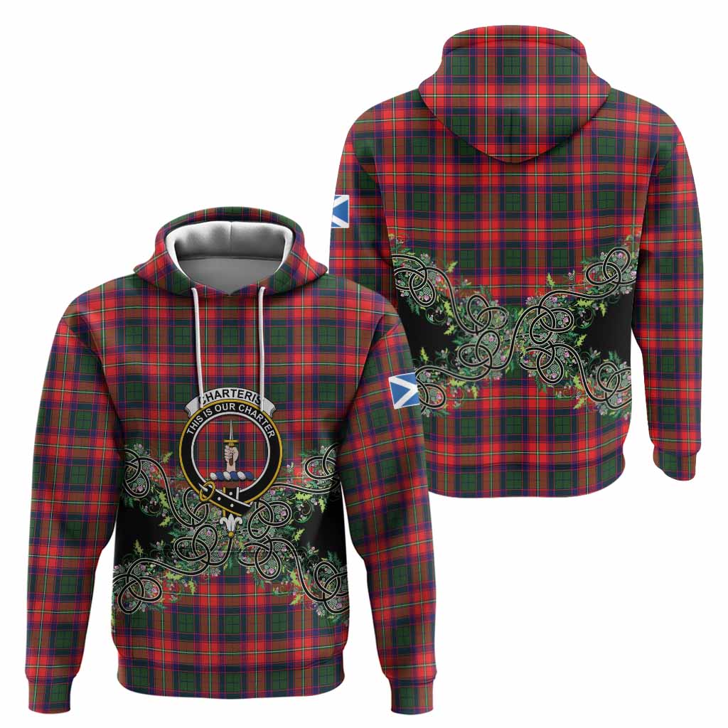 Charteris Tartan Hoodie Thistle Scottish Spirit