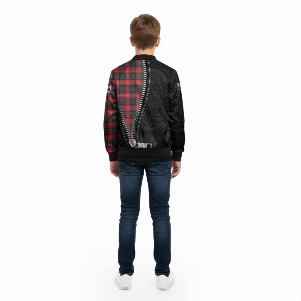 Charteris Tartan Kid Bomber Jacket New Zealand Pattern Unique Zipper Stylized