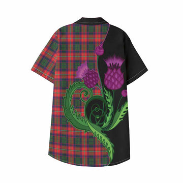 Charteris Tartan Kid Hawaiian Shirt Traditional Scottish Thistle