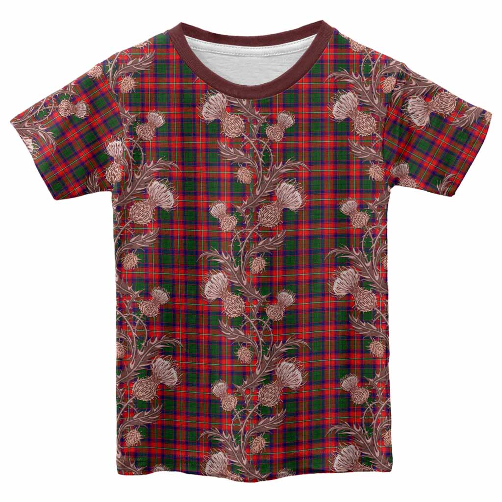 Charteris Tartan Kid T-shirt Seamless Scottish Thistle Flowers