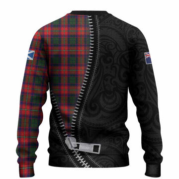 Charteris Tartan Knitted Sweater New Zealand Pattern Unique Zipper Stylized