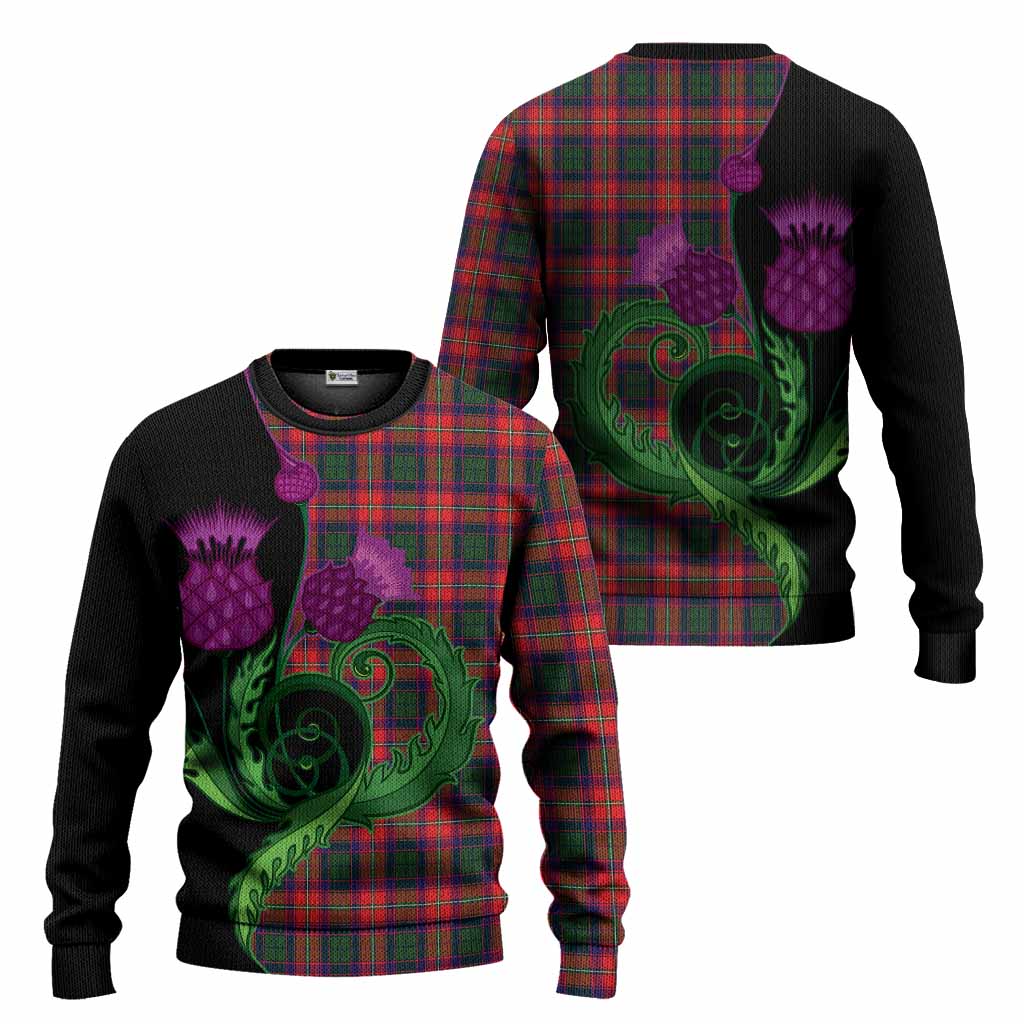 Charteris Tartan Knitted Sweater Traditional Scottish Thistle