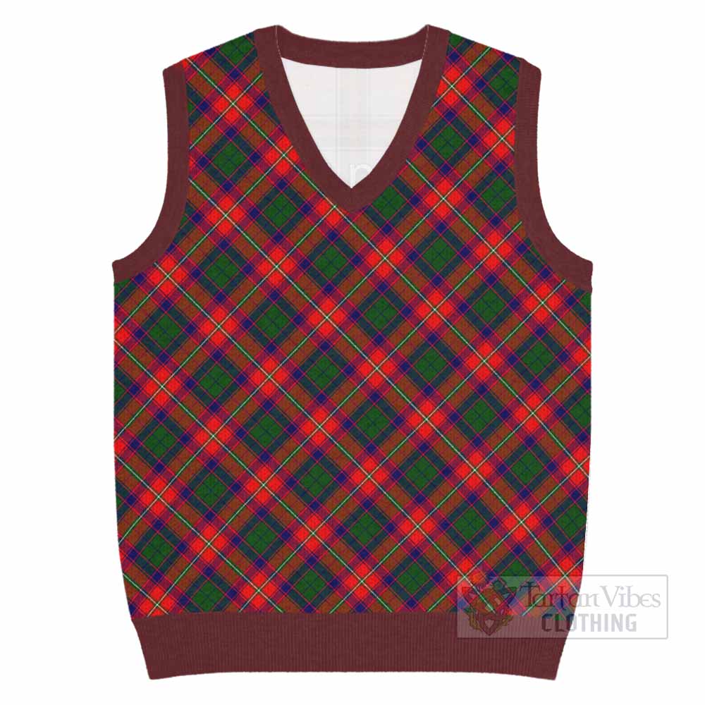 Charteris Tartan  Knitted V-Neck Vest Cross Style
