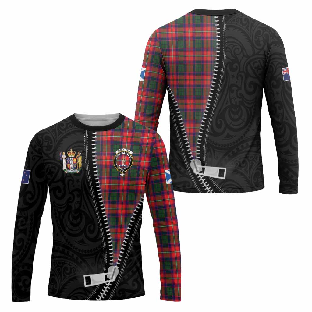 Charteris Tartan Long Sleeve T-Shirt New Zealand Pattern Unique Zipper Stylized