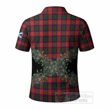 Charteris Tartan Polo Shirt Thistle Scottish Spirit