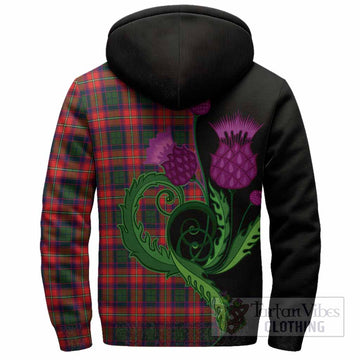 Charteris Tartan Sherpa Hoodie Traditional Scottish Thistle