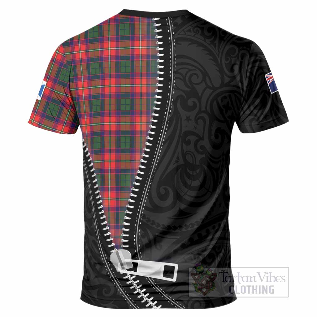 Charteris Tartan T-Shirt New Zealand Pattern Unique Zipper Stylized