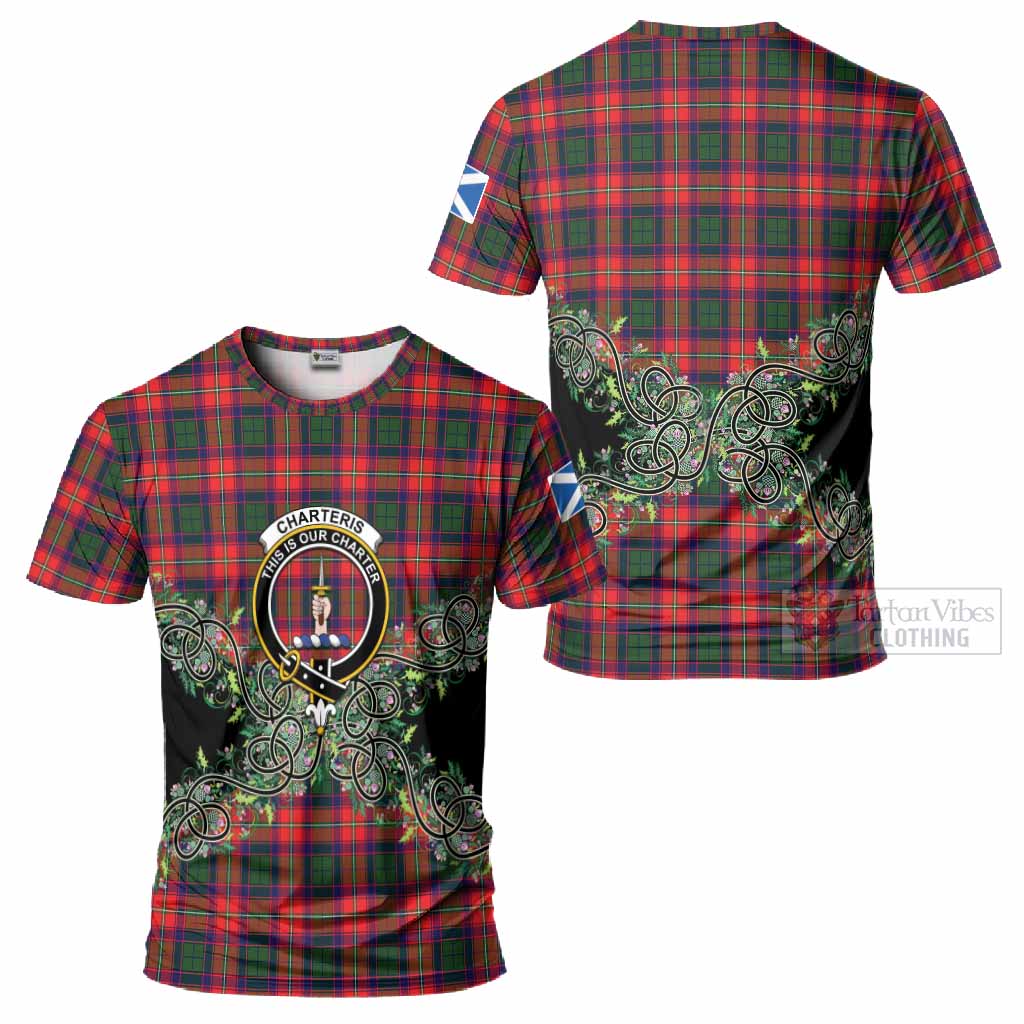 Charteris Tartan T-Shirt Thistle Scottish Spirit