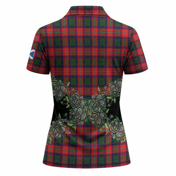 Charteris Tartan Women Polo Shirt Thistle Scottish Spirit