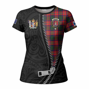 Charteris Tartan Women T shirt New Zealand Pattern Unique Zipper Stylized