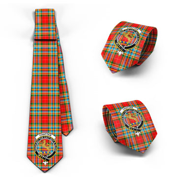 Chattan Tartan Classic Necktie with Family Crest