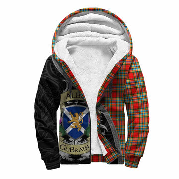 Chattan Tartan Family Crest Sherpa Hoodie Lion Rampant Royal Thistle Shield Celtic Inspired