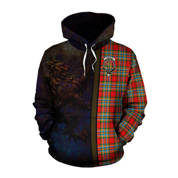 Chattan Tartan Family Crest Cotton Hoodie Alba Gu Brath Be Brave Lion Ancient Style