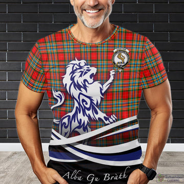 Chattan Tartan T-Shirt with Alba Gu Brath Regal Lion Emblem