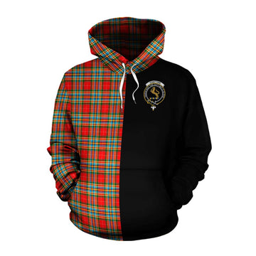 Tartan Vibes Clothing Chattan Tartan Cotton Hoodie with Family Crest and Half Of Me Style