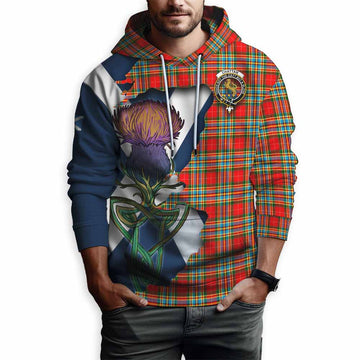 Tartan Vibes Clothing Chattan Tartan Family Crest Hoodie Scottish Thistle Celtic Inspired