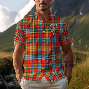 Chattan Tartan Cotton Hawaiian Shirt with Family Crest