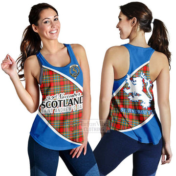 Tartan Vibes Clothing Chattan Family Crest Tartan Women's Racerback Tanks Celebrate Saint Andrew's Day in Style