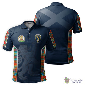 Chattan Tartan Men's Polo Shirt with Family Crest and Lion Rampant Vibes Sport Style