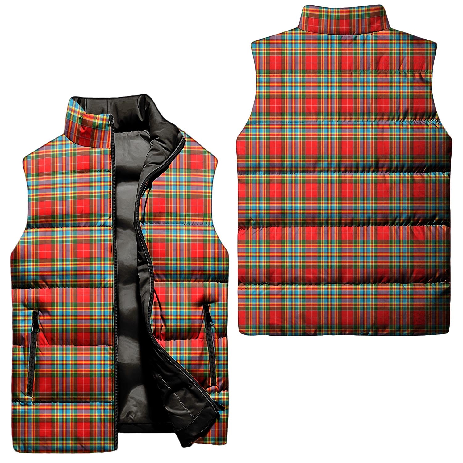 Chattan Tartan Sleeveless Puffer Jacket Unisex - Tartan Vibes Clothing