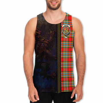 Chattan Tartan Family Crest Men's Tank Top Alba Gu Brath Be Brave Lion Ancient Style