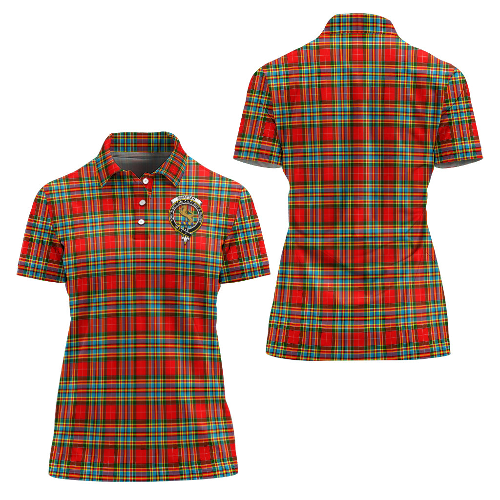 chattan-tartan-polo-shirt-with-family-crest-for-women