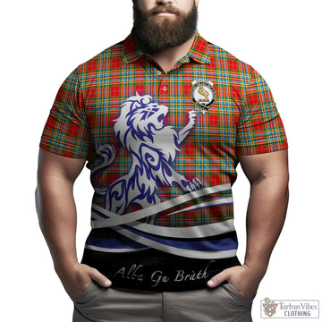 Chattan Tartan Polo Shirt with Alba Gu Brath Regal Lion Emblem