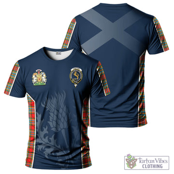 Chattan Tartan T-Shirt with Family Crest and Scottish Thistle Vibes Sport Style