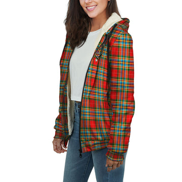 Chattan Tartan Sherpa Hoodie with Family Crest