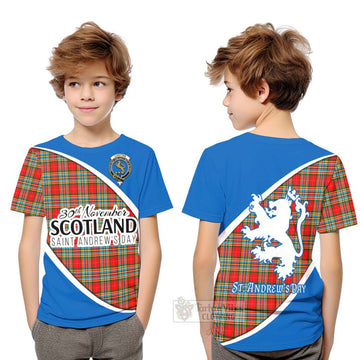 Tartan Vibes Clothing Chattan Family Crest Tartan Kid T-Shirt Celebrate Saint Andrew's Day in Style