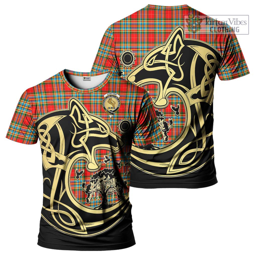 Chattan Tartan T-Shirt with Family Crest Celtic Wolf Style Kid's Shirt - Tartan Vibes Clothing