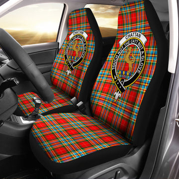 Chattan Tartan Car Seat Cover with Family Crest One Size - Tartanvibesclothing
