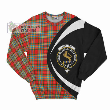 Chattan Tartan Sweatshirt with Family Crest Circle Style Unisex - Tartan Vibes Clothing