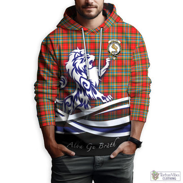 Chattan Tartan Hoodie with Alba Gu Brath Regal Lion Emblem