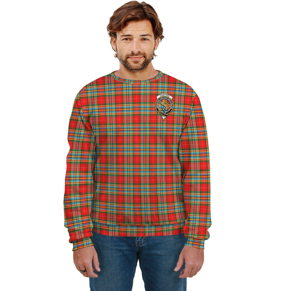 Chattan Tartan Sweatshirt with Family Crest Unisex - Tartan Vibes Clothing