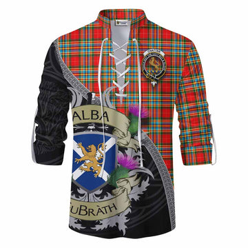 Chattan Tartan Family Crest Ghillie Kilt Shirt Lion Rampant Royal Thistle Shield Celtic Inspired