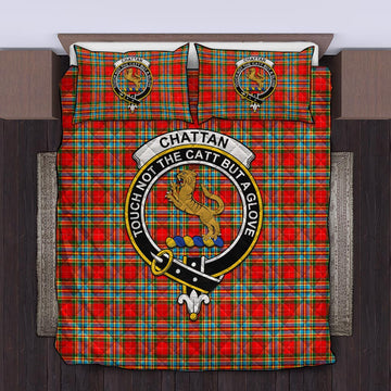 Chattan Tartan Quilt Bed Set with Family Crest