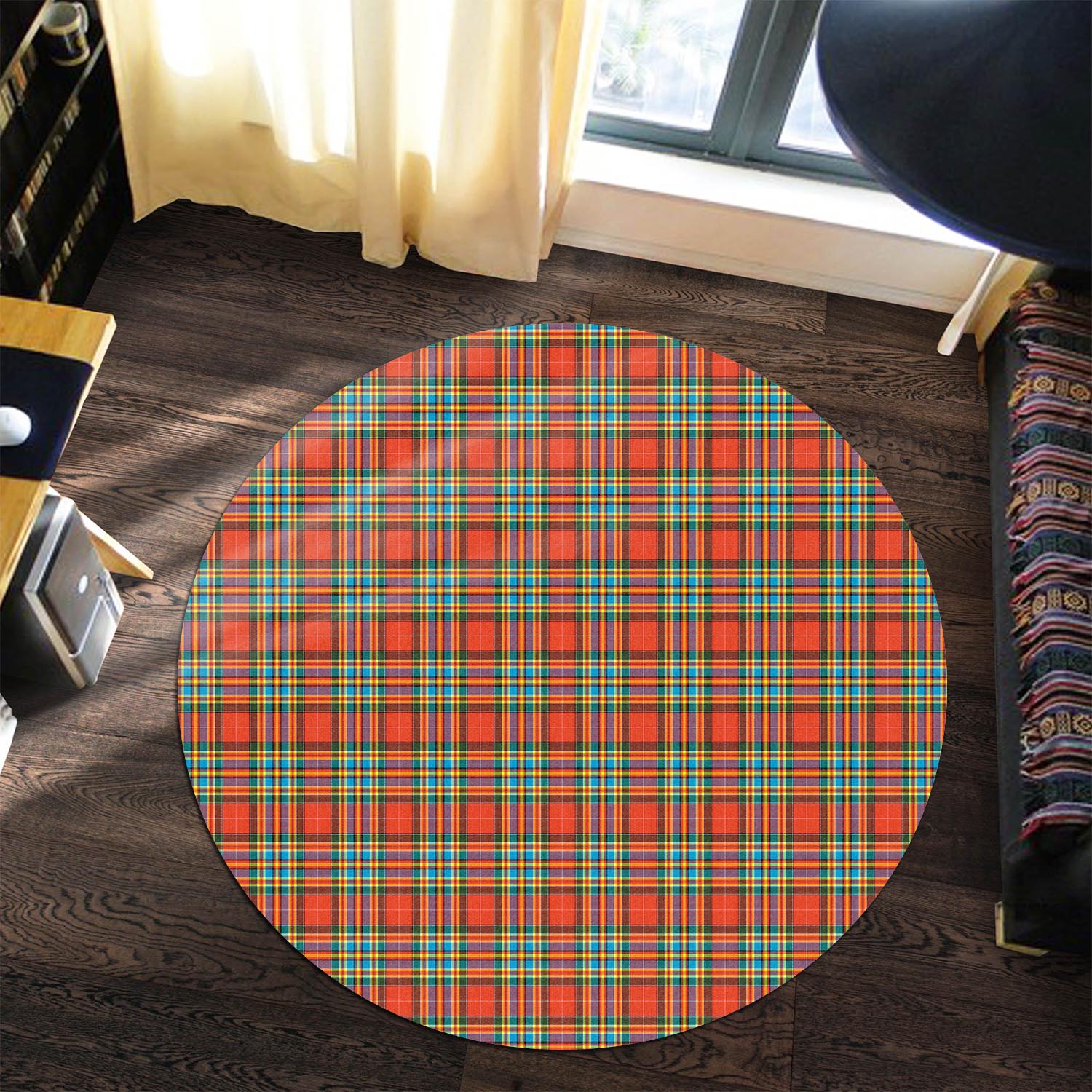 Chattan Tartan Round Rug - Tartanvibesclothing