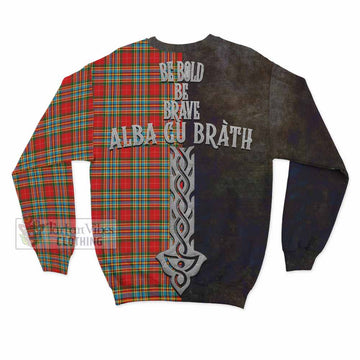Chattan Tartan Family Crest Sweatshirt Alba Gu Brath Be Brave Lion Ancient Style