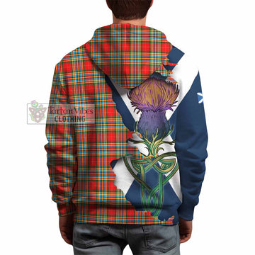 Tartan Vibes Clothing Chattan Tartan Family Crest Hoodie Scottish Thistle Celtic Inspired