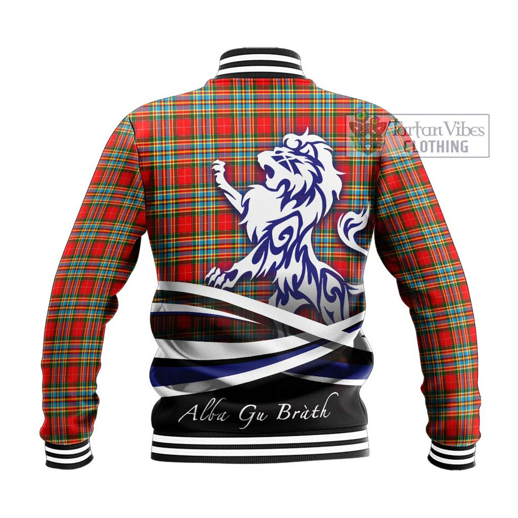 Chattan Tartan Baseball Jacket with Alba Gu Brath Regal Lion Emblem - Tartan Vibes Clothing