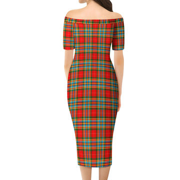 Chattan Tartan Off Shoulder Lady Dress