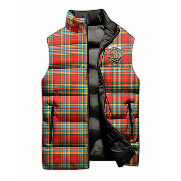 Chattan Tartan Sleeveless Puffer Jacket with Family Crest