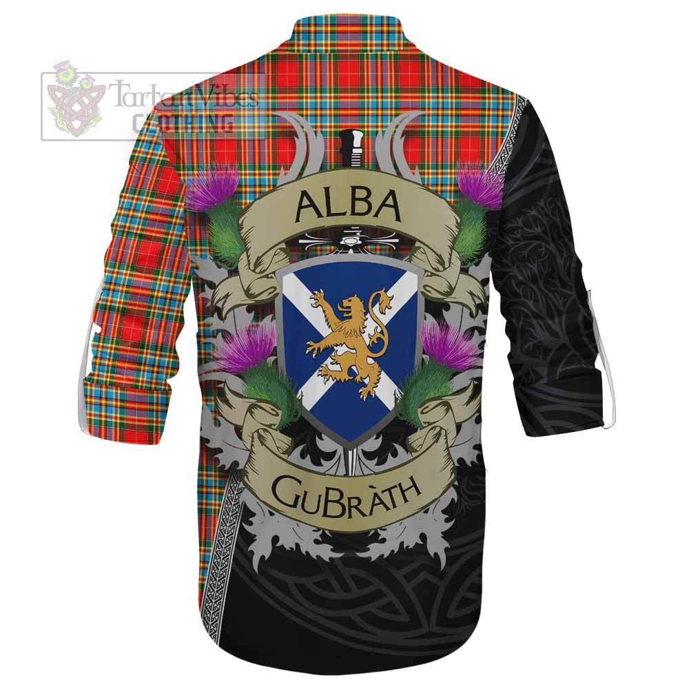 Tartan Vibes Clothing Chattan Tartan Family Crest Ghillie Kilt Shirt Lion Rampant Royal Thistle Shield Celtic Inspired